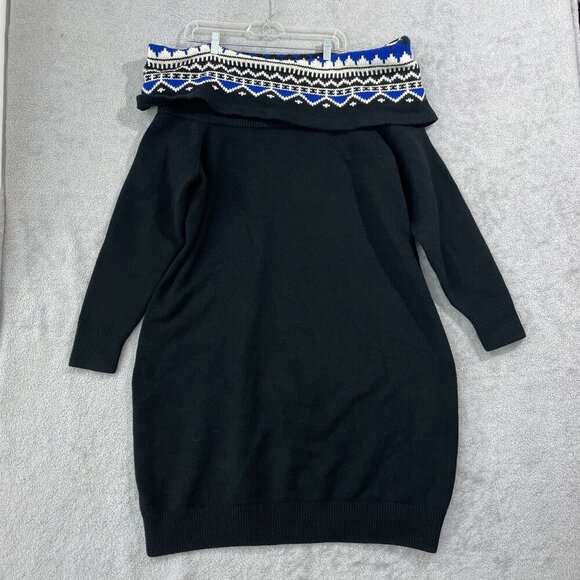 NEW Lauren Ralph Lauren Women's 3X Plus Off-The-Shoulder Fair Isle Sweater Dress - Picture 2 of 10